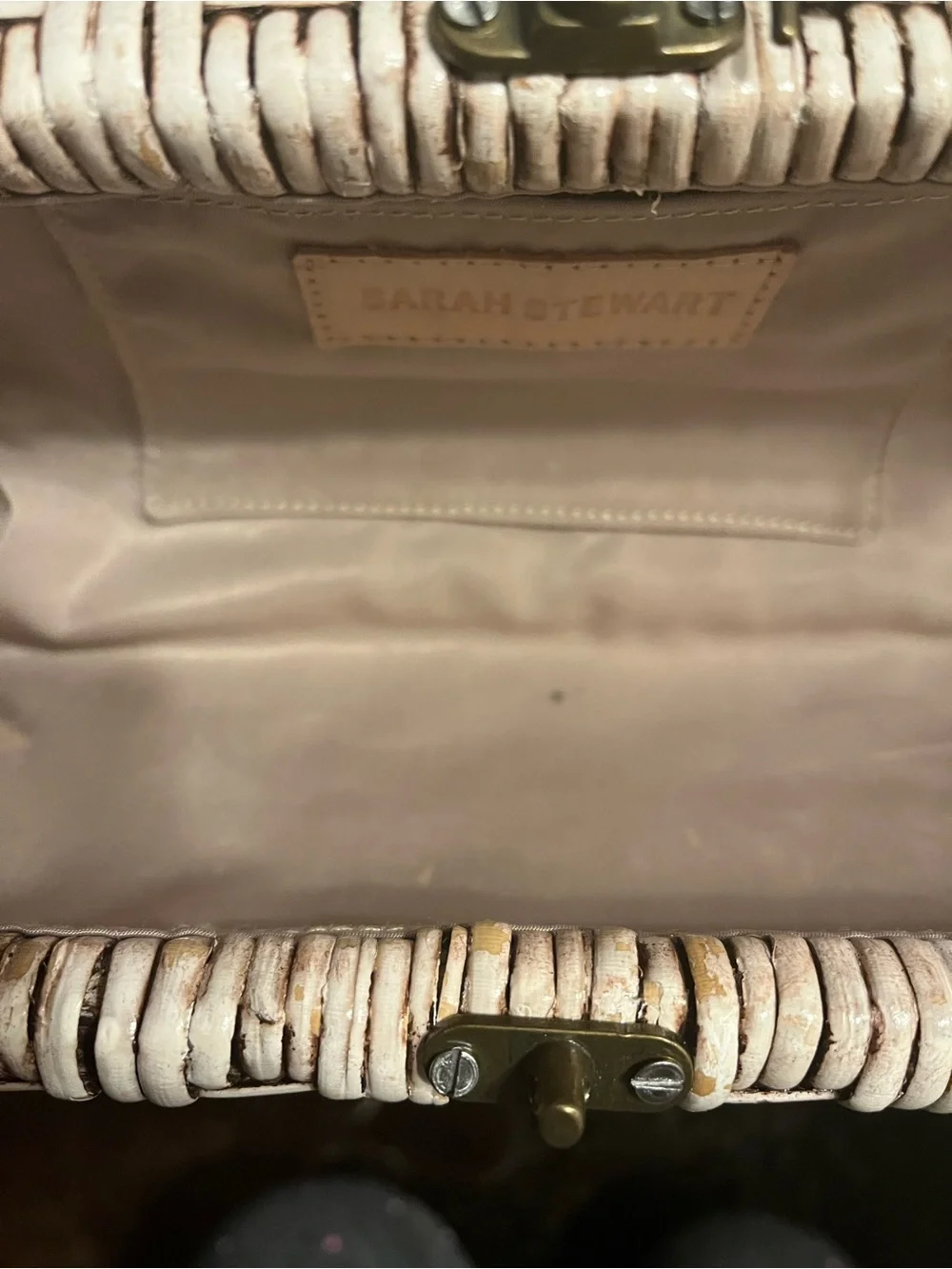 Sarah Stewart Woven Straw Envelope Clutch - natural beige sz M